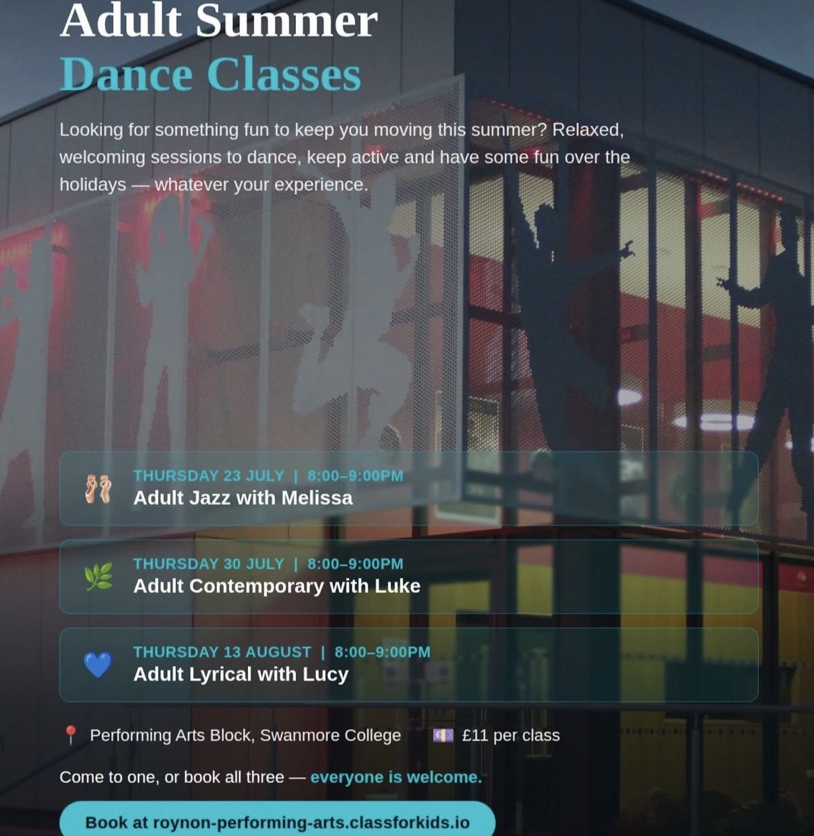 Adult Summer Classes - all welcome!